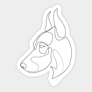 Doberman Pinscher - one line drawing Sticker